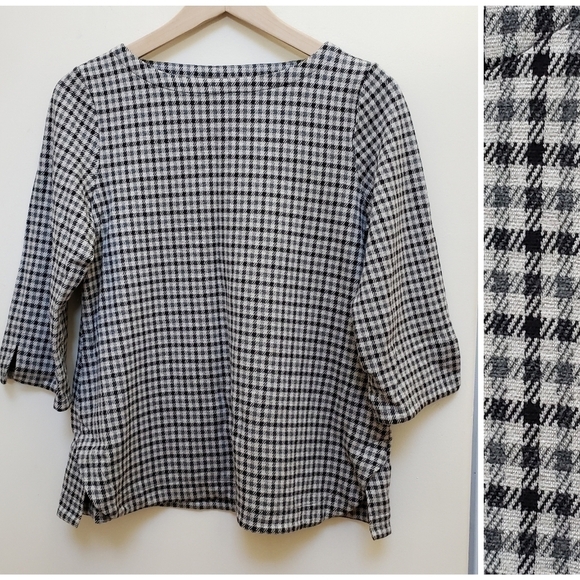 J. Jill Houndstooth Ponte Knit Boxy Top Blouse Size Small - Picture 12 of 12
